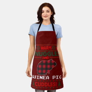 Guinea Pig Christmas Pajama Shirt Ugly Christmas Apron