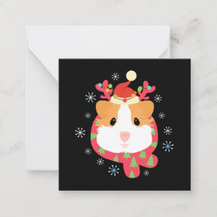 Guinea Pig Christmas Reindeer Card