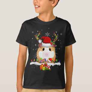 Guinea Pig Christmas Reindeer Christmas Lights T-Shirt