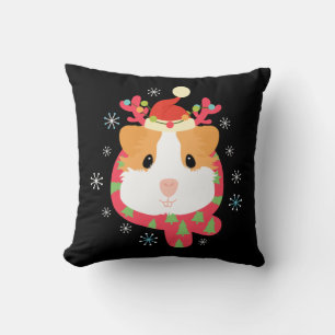 Guinea Pig Christmas Reindeer Cushion