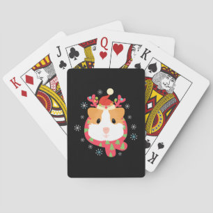 Guinea Pig Christmas Reindeer Playing Cards
