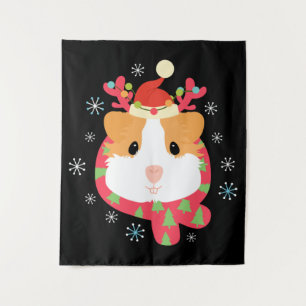 Guinea Pig Christmas Reindeer Tapestry