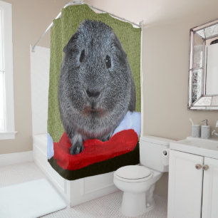Guinea Pig Christmas Shower Curtain