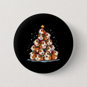 Guinea Pig Christmas Tree Funny Cavy Holiday  6 Cm Round Badge