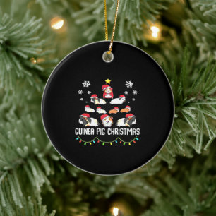 Guinea Pig Christmas Tree Funny Guinea Pig Lover Ceramic Tree Decoration