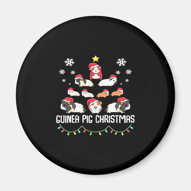 Guinea Pig Christmas Tree | Funny Guinea Pig Lover Magnet (Front)