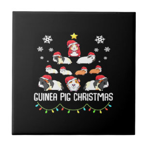 Guinea Pig Christmas Tree   Funny Guinea Pig Lover Tile