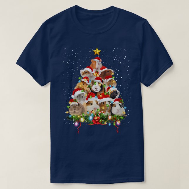 Guinea Pig Christmas Tree Funny Guinea Pig Mum Xma T-Shirt (Design Front)