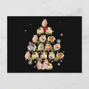 Guinea Pig Christmas Tree Lights Funny Xmas Gift Postcard