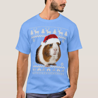 Guinea Pig Christmas Tree Lights Santa  (2)  T-Shirt