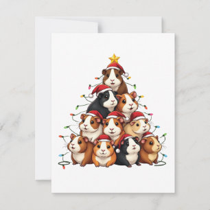 Guinea Pig Christmas Tree Merry Christmas Xmas Holiday Card