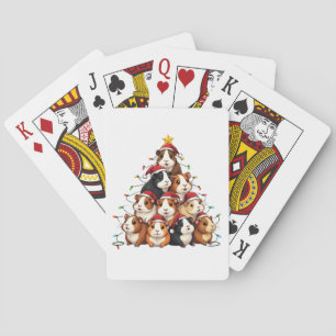 Guinea Pig Christmas Tree Merry Christmas Xmas Playing Cards