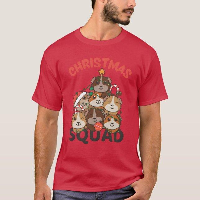 Guinea Pig Christmasree Christmas Squad girl T-Shirt (Front)