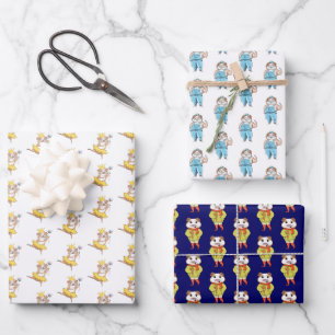 Guinea pig crazy guinea pig girl lady birthday wrapping paper sheet