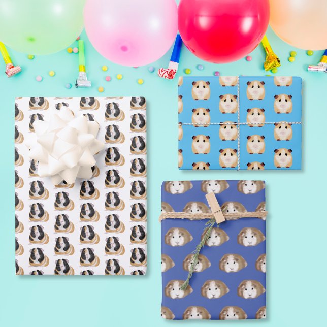Guinea pig crazy guinea pig girl lady birthday wrapping paper sheet (Creator Uploaded)