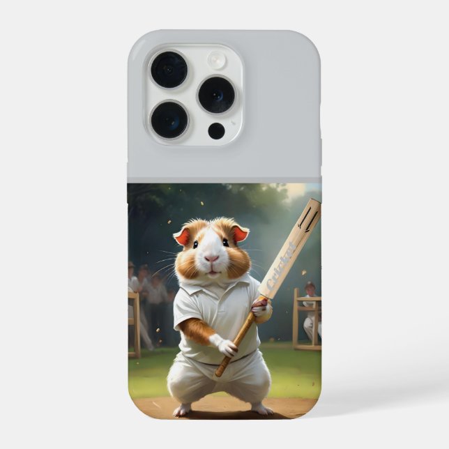 Guinea Pig Cricketer: Dressed In Whites iPhone Case (Back)