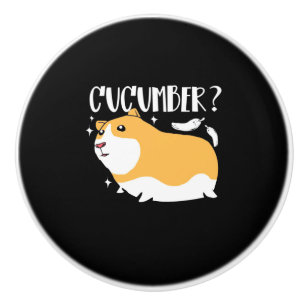 Guinea Pig Cucumber Ceramic Knob