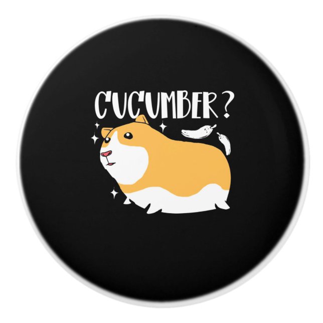 Guinea Pig Cucumber Ceramic Knob (Front)