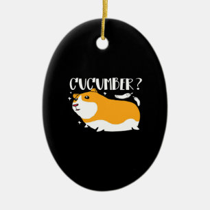 Guinea Pig Cucumber Cute Guinea Pig Cool Pet Ceramic Tree Decoration