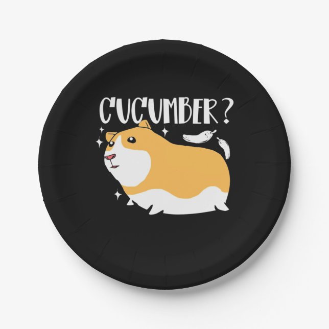 Guinea Pig Cucumber Paper Plate (Front)
