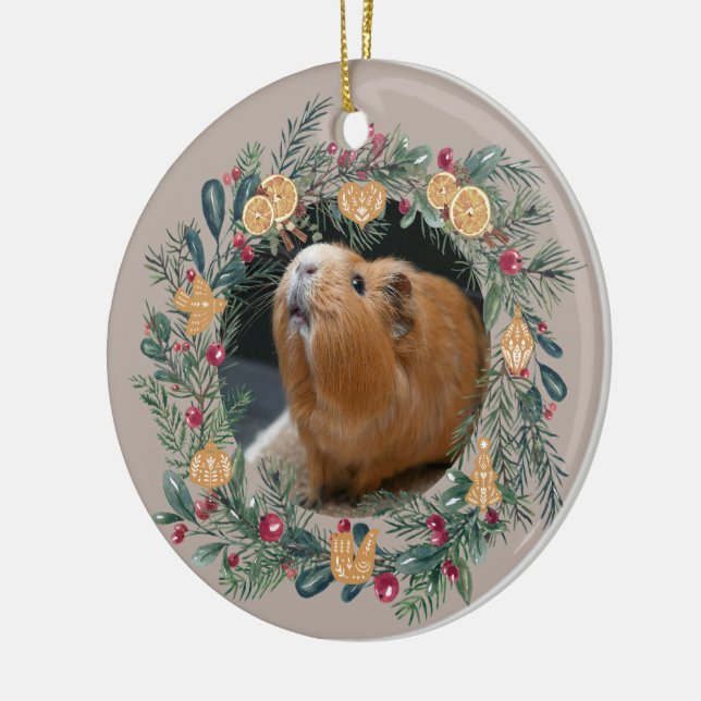 Guinea Pig Customisable  Ceramic Tree Decoration (Left)