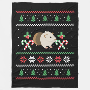 Guinea pig Dad ugly Christmas Fleece Blanket