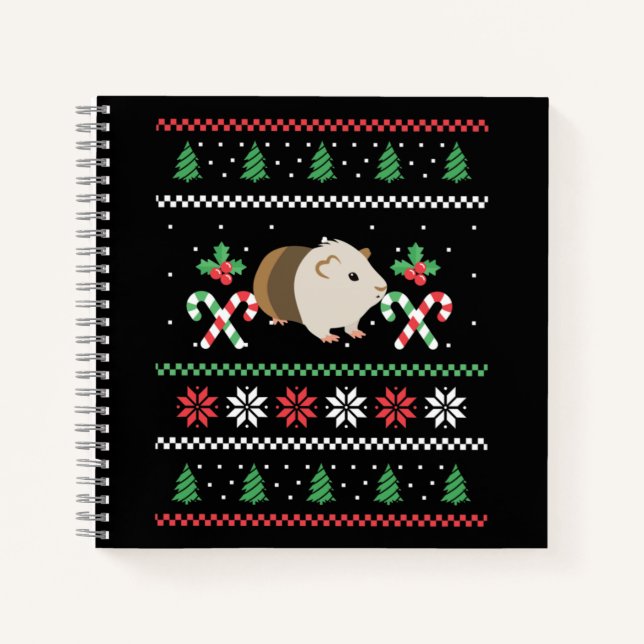Guinea pig Dad ugly Christmas Notebook (Front)