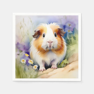 Guinea Pig Delicate Watercolor Napkin