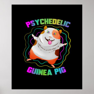 Guinea Pig EDM Party Pet   Colourful Guinea Pig Poster