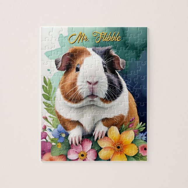 Guinea Pig Family Pet Portrait Jigsaw Puzzle (Vertical)