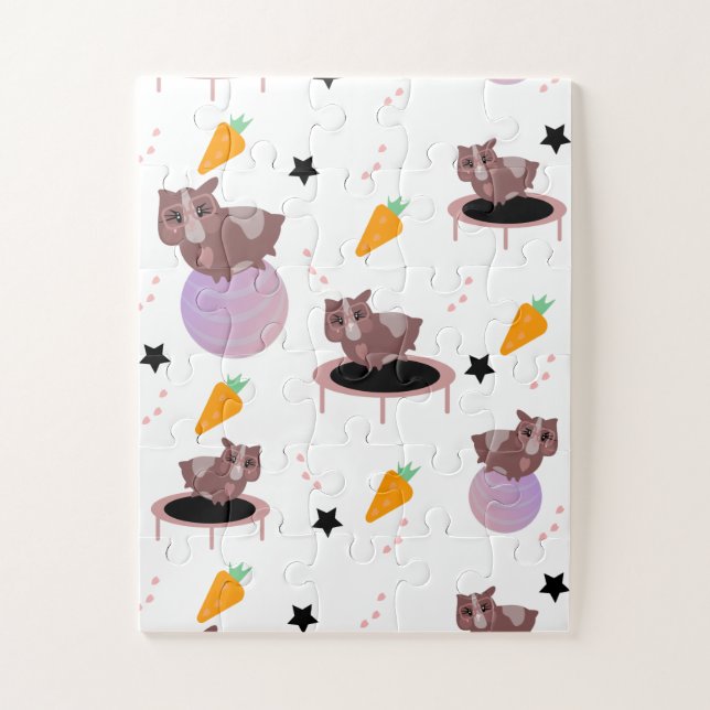 Guinea Pig Fitness Gym Funny Design Jigsaw Puzzle (Vertical)