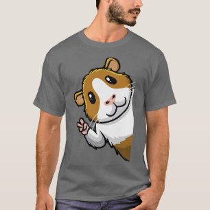 Guinea Pig From Side Peace Sign Men Women Kids T-Shirt