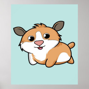 Guinea Pig   Funny Cartoon Guinea Pig Gift Lovers Poster