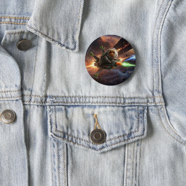 Guinea Pig funny wars  6 Cm Round Badge (In Situ)