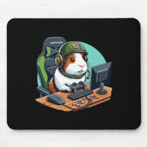 Guinea Pig Gamer Playing Video Game Wildlife Anima Mouse Mat