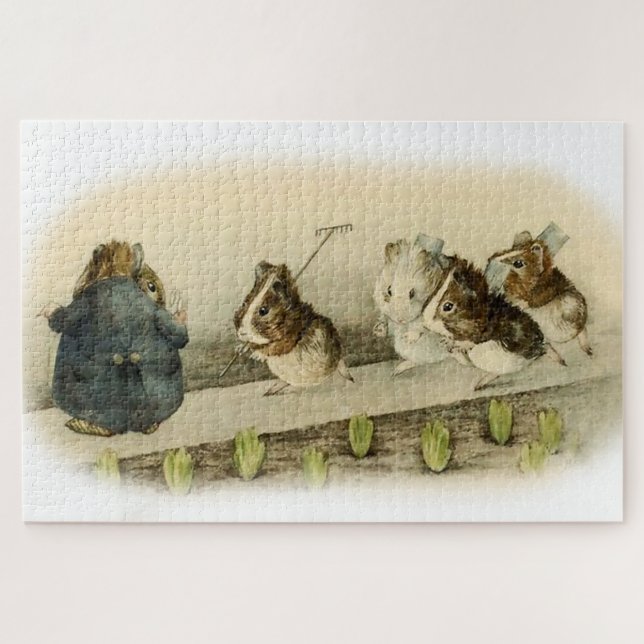 “Guinea Pig Garden” by Beatrix Potter Jigsaw Puzzle (Horizontal)