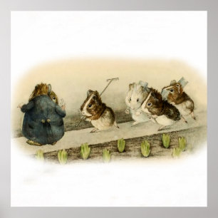 “Guinea Pig Garden” by Beatrix Potter Poster