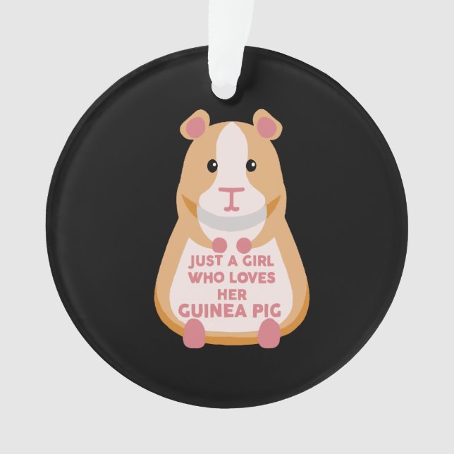 Guinea Pig Gift | Just A Girl Who Lover Guinea Pig Ornament (Front)