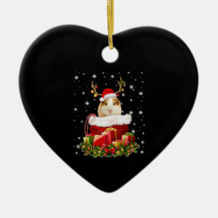 Guinea Pig Gift Merry Christmas Guinea Pig Ceramic Tree Decoration