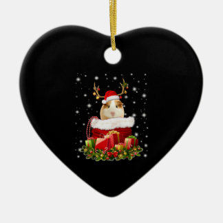 Guinea Pig Gift | Merry Christmas Guinea Pig Ceramic Tree Decoration