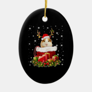 Guinea Pig Gift | Merry Christmas Guinea Pig Ceramic Tree Decoration