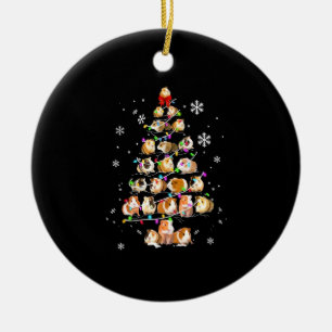 Guinea Pig Gift Merry Christmas Guinea Pig Ceramic Tree Decoration