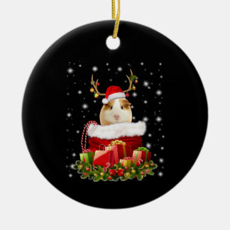 Guinea Pig Gift | Merry Christmas Guinea Pig Ceramic Tree Decoration