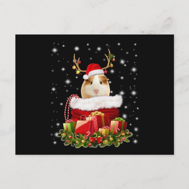 Guinea Pig Gift | Merry Christmas Guinea Pig Postcard (Front)