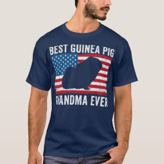 Guinea Pig Grandma American Flag Funny Guinea Pig  T-Shirt