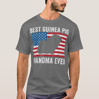 Guinea Pig Grandma American Flag Funny Guinea Pig T-Shirt
