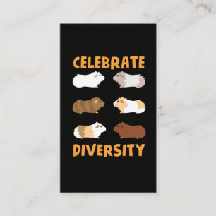 Guinea Pig Graphic Celebrate Diversity Cute Pets Business Card