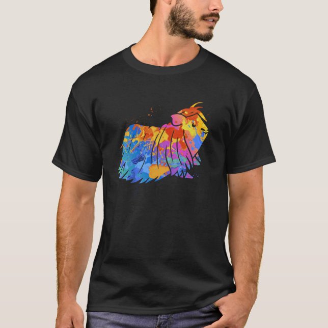 Guinea Pig Graphic  Colourful Guinea Pig designs T-Shirt (Front)