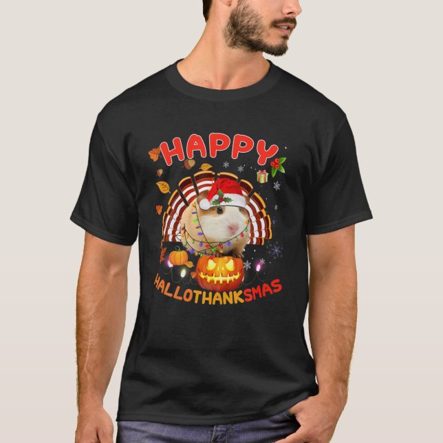 Guinea Pig Halloween Merry Christmas Happy Halloth T-Shirt (Front)
