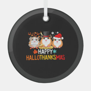 Guinea Pig Halloween Thanksgiving Christmas Glass Tree Decoration